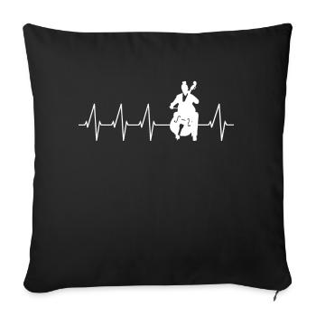 Cello player, cellist-musician, collo music - Sofa pillowcase 17,3'' x 17,3'' (45 x 45 cm) - black - Front