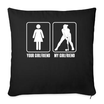 Field Hockey Your Girlfriend My - Sofa pillowcase 17,3'' x 17,3'' (45 x 45 cm) - black - Front