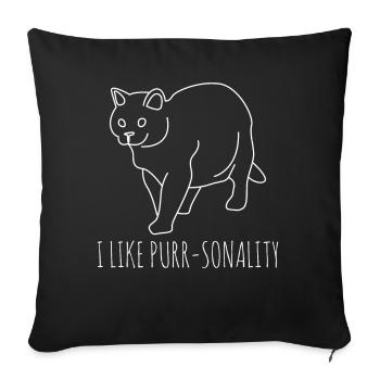 Cat with Personality Cats - Sofa pillowcase 17,3'' x 17,3'' (45 x 45 cm) - black - Front