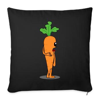 Carrot Looked Inside Carrots - Sofa pillowcase 17,3'' x 17,3'' (45 x 45 cm) - black - Front