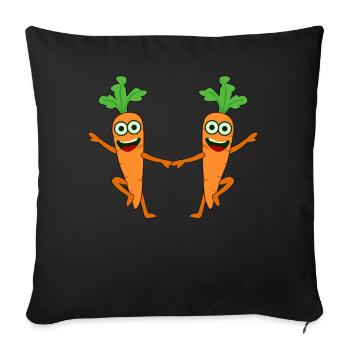 Carrots dancing Boogie Woogie - Sofa pillowcase 17,3'' x 17,3'' (45 x 45 cm) - black - Front
