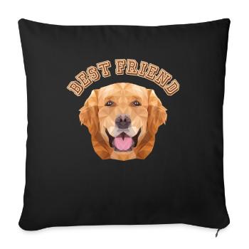 Meilleur ami Homme à quatre pattes Wauwau Golden - Housse de coussin décorative 45 x 45 cm - noir - Devant
