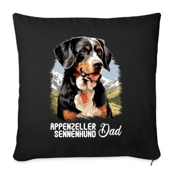 Chien Appenzeller Chien de montagne - Housse de coussin décorative 45 x 45 cm - noir - Devant