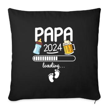 Daddy 2024 Loading - Sofa pillowcase 17,3'' x 17,3'' (45 x 45 cm) - black - Front