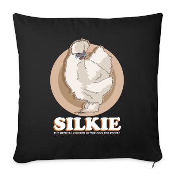Silkie Chickens Silkie Chicken Gift - Sofa pillowcase 17,3'' x 17,3'' (45 x 45 cm) - black - Front