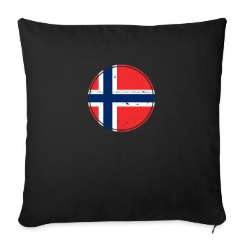 Norvège Vintage Drapeau norvégien Norvégien - Housse de coussin décorative 45 x 45 cm - noir - Devant