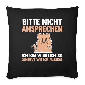 Hund Bitte Nicht Ansprechen - Sofakissenbezug 45 x 45 cm - Schwarz - Vorne