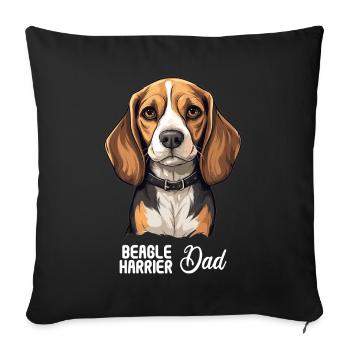 Dog Beagle Harrier - Sofa pillowcase 17,3'' x 17,3'' (45 x 45 cm) - black - Front