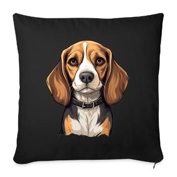 Dog Beagle Harrier - Sofa pillowcase 17,3'' x 17,3'' (45 x 45 cm) - black - Front