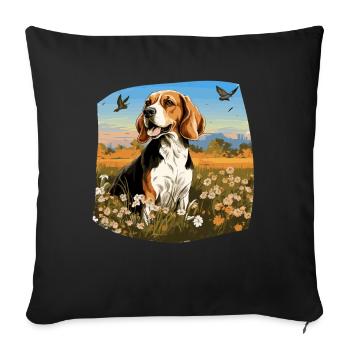 Dog Beagle Harrier - Sofa pillowcase 17,3'' x 17,3'' (45 x 45 cm) - black - Front