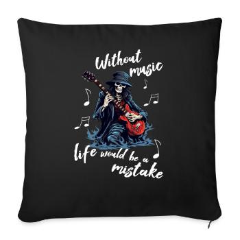 Guitarists Electric Guitars Funny Sayings - Sofa pillowcase 17,3'' x 17,3'' (45 x 45 cm) - black - Front