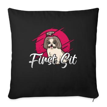 Service Dog Trainer First Sit Pet School Trainer - Sofa pillowcase 17,3'' x 17,3'' (45 x 45 cm) - black - Front