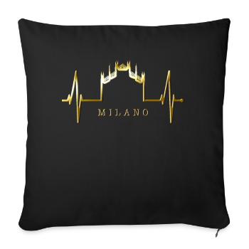 Milan Skyline Italy Heartbeat Fan Love Milano - Sofa pillowcase 17,3'' x 17,3'' (45 x 45 cm) - black - Front