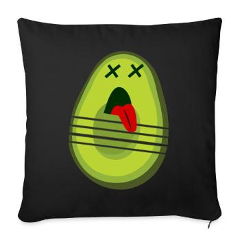 Avocado Cutting Avocados - Sofa pillowcase 17,3'' x 17,3'' (45 x 45 cm) - black - Front