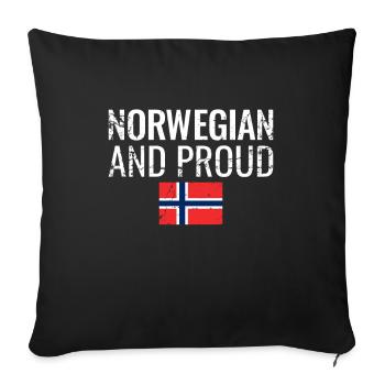 Norwegian And Proud Vintage Norway Flag - Sofa pillowcase 17,3'' x 17,3'' (45 x 45 cm) - black - Front