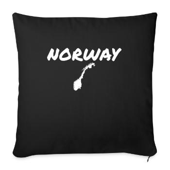 Norway Map Norway Norwegian Norwegians - Sofa pillowcase 17,3'' x 17,3'' (45 x 45 cm) - black - Front