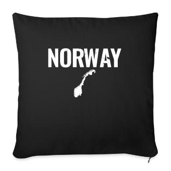 Norvège Vintage Carte Norvège Norvégiens - Housse de coussin décorative 45 x 45 cm - noir - Devant