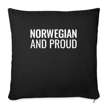 Norwegian And Proud Norway - Sofa pillowcase 17,3'' x 17,3'' (45 x 45 cm) - black - Front