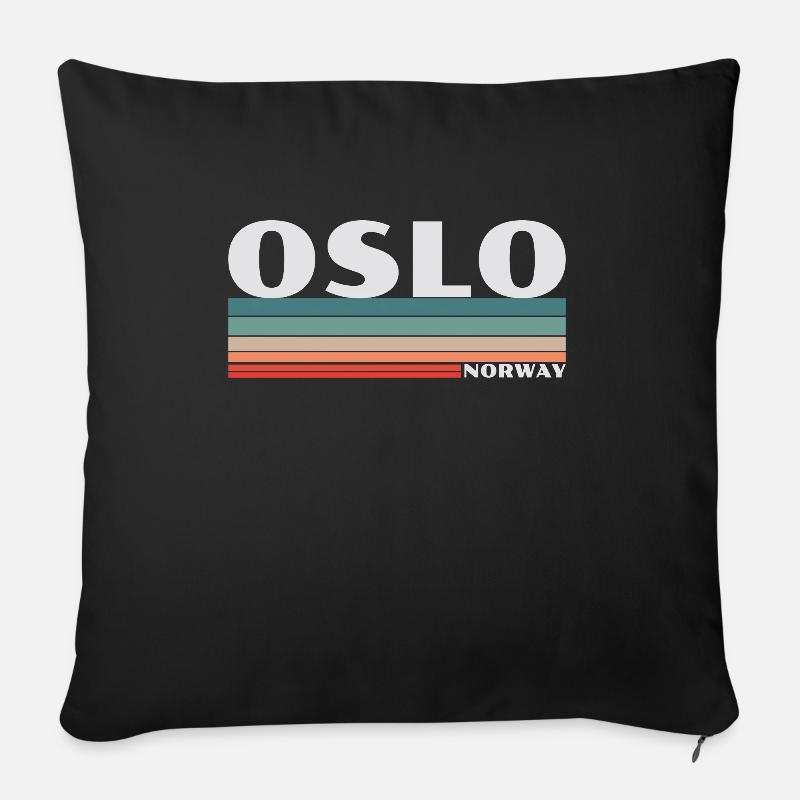 Oslo Norway Retro Norwegen Norwegisch Norweger - Sofakissenbezug 45 x 45 cm - Schwarz