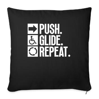 Wheelchair Wheelchair Disability Funny - Sofa pillowcase 17,3'' x 17,3'' (45 x 45 cm) - black - Front