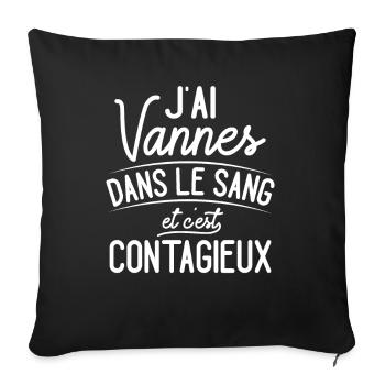 Vannes Dans Le Sang Cadeau Vannetais - Housse de coussin décorative 45 x 45 cm - noir - Devant