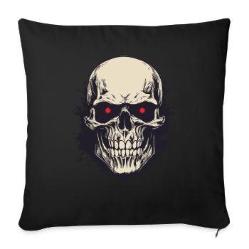 Japonais Damon Art Visage Crâne Diable Oni Harajuku - Housse de coussin décorative 45 x 45 cm - noir - Devant