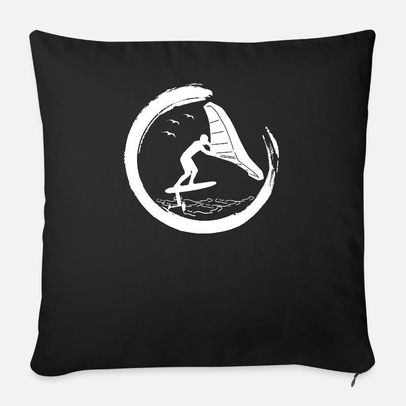 Wingfoil-Surfer Wingfoiling Hydrofoil Wing-Foiling - Sofakissenbezug 45 x 45 cm - Schwarz
