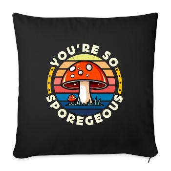 Mushroom Hunting You're Sporegeous Mushroom Picker - Sofa pillowcase 17,3'' x 17,3'' (45 x 45 cm) - black - Front