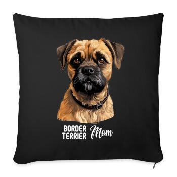 Dog Border Terrier - Sofa pillowcase 17,3'' x 17,3'' (45 x 45 cm) - black - Front