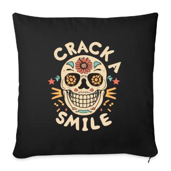 Crânes Crack A Smile Totenkopf Crâne - Housse de coussin décorative 45 x 45 cm - noir - Devant