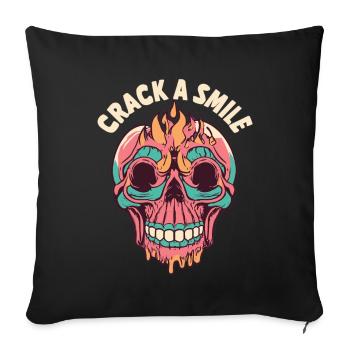Crânes Crack A Smile Totenkopf Crâne - Housse de coussin décorative 45 x 45 cm - noir - Devant
