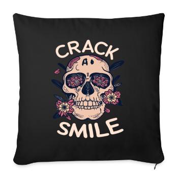 Crânes Crack A Smile Totenkopf Crâne - Housse de coussin décorative 45 x 45 cm - noir - Devant