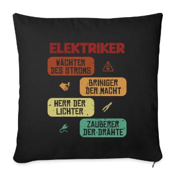 Wächter Bringer Herr Zauberer Elektrotechniker - Sofakissenbezug 45 x 45 cm - Schwarz - Vorne