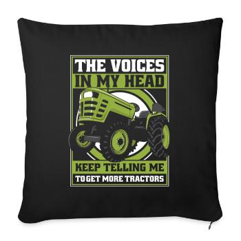 Des voix dans la tête me disent d’obtenir plus de tracteurs Bauer - Housse de coussin décorative 45 x 45 cm - noir - Devant
