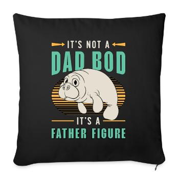 Dugong Ce n’est pas un dad bod, ce sont des animaux marins - Housse de coussin décorative 45 x 45 cm - noir - Devant