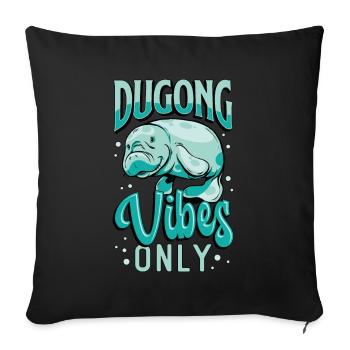 Dugong Vibes Seulement Sauvage Créatures Marines Lamantin - Housse de coussin décorative 45 x 45 cm - noir - Devant