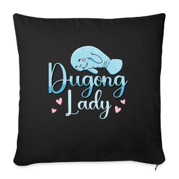 Dugong Lady Animaux marins Créatures marines Lamantin - Housse de coussin décorative 45 x 45 cm - noir - Devant