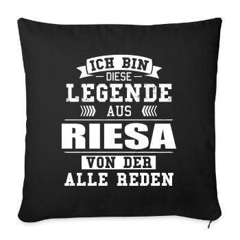 Stadt Riesa Deutschland Legende Spruch - Sofakissenbezug 45 x 45 cm - Schwarz - Vorne