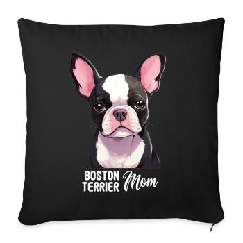 Dog Boston Terrier - Sofa pillowcase 17,3'' x 17,3'' (45 x 45 cm) - black - Front