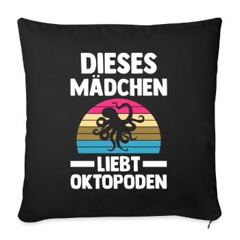 Tintenfisch Oktopus - Sofakissenbezug 45 x 45 cm - Schwarz - Vorne
