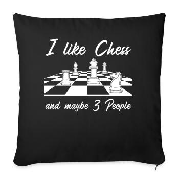 Chess Board - Sofa pillowcase 17,3'' x 17,3'' (45 x 45 cm) - black - Front