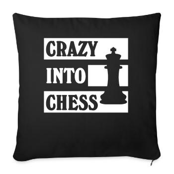 Crazy into Chess - Sofa pillowcase 17,3'' x 17,3'' (45 x 45 cm) - black - Front