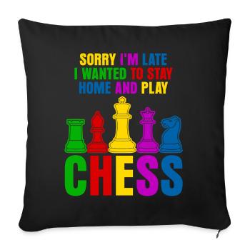 Funny Chess Pieces - Sofakissenbezug 45 x 45 cm - Schwarz - Vorne