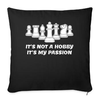 Chess Pieces Chess Board - Sofakissenbezug 45 x 45 cm - Schwarz - Vorne