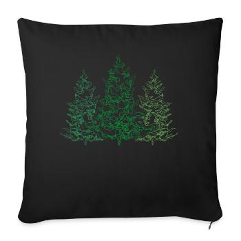 Line Art Fir Spruce Fir Trees Nature Lover - Sofa pillowcase 17,3'' x 17,3'' (45 x 45 cm) - black - Front