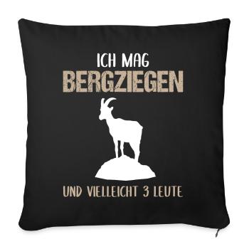 Bergziegenfreund - Sofakissenbezug 45 x 45 cm - Schwarz - Vorne