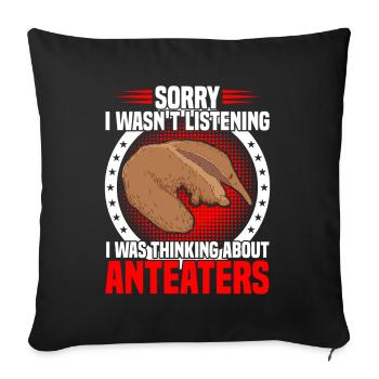 Thought of anteater Anteater - Sofa pillowcase 17,3'' x 17,3'' (45 x 45 cm) - black - Front