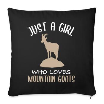 A girl and her mountain goats - Sofa pillowcase 17,3'' x 17,3'' (45 x 45 cm) - black - Front