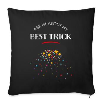 Chapeau de sorcier, illusionniste, tours de magie, magicien amateur - Housse de coussin décorative 45 x 45 cm - noir - Devant
