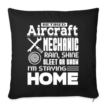 Aircraft Mechanic Retired Aircraft Mechanic - Sofa pillowcase 17,3'' x 17,3'' (45 x 45 cm) - black - Front